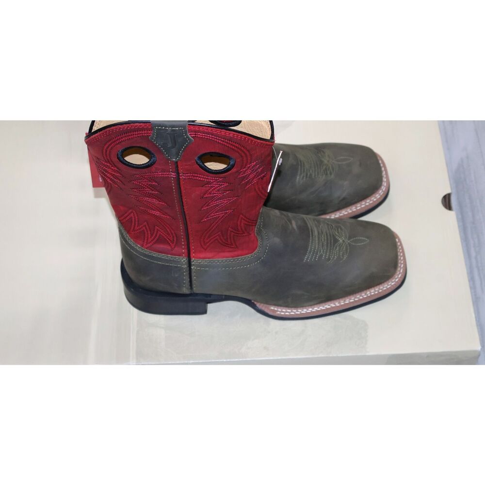 NEW Justin Show Stopper 11” Cowboy Boots Square Toe Red Leather FN7120 Mens 10D - Picture 7 of 13